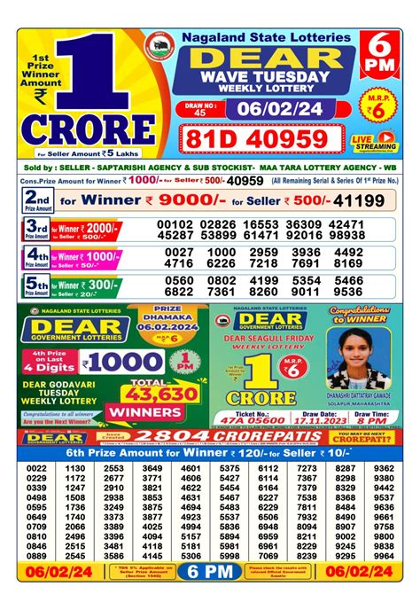 dear lottery result yesterday